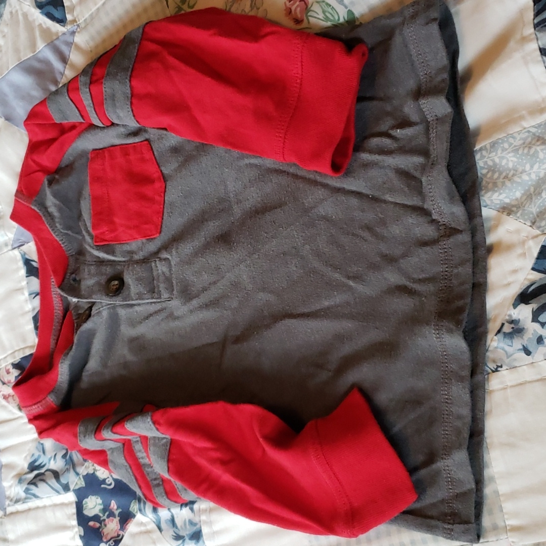 Gray And Red Pull Over